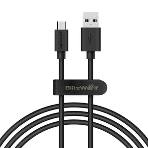 BlitzWolf BW-CB7 2.4A 3.33ft/1m Micro USB Charging Data Cable With Magic Tape Strap