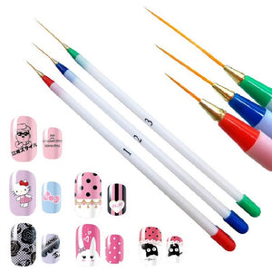 3Pcs/1Set Nail Art Brush Pencil Nail Polish Drawing Pen