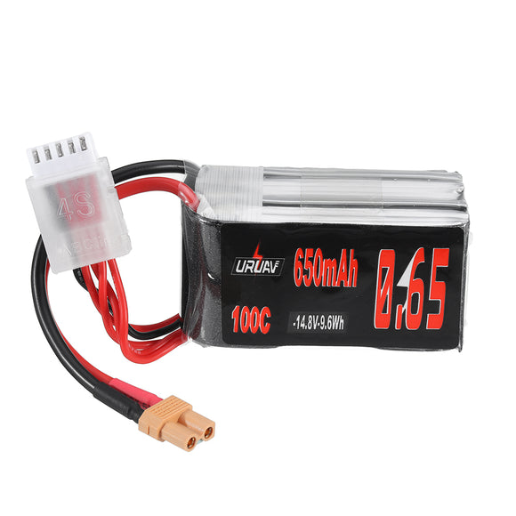 URUAV 14.8V 650mAh 100C 4S Lipo Battery XT30 Plug for RC FPV Racing Drone