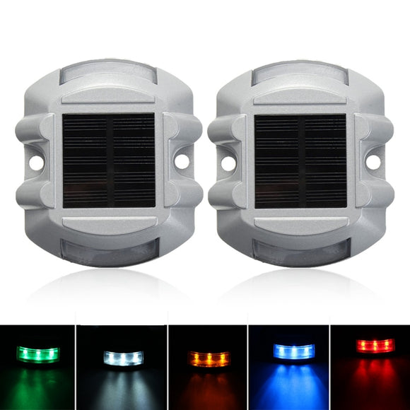 2pcs Solar LED Pathway Driveway Lights Dock Path Step Road Safety Lamps