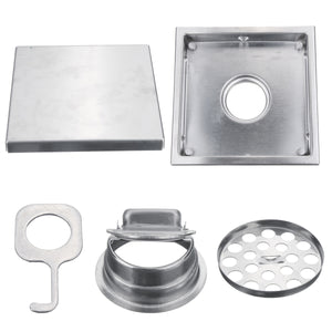 304 Stainless Steel 15 X 15cm Tile Insert Square Shower Floor Drain