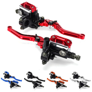 7/8 Motorcycle Master Cylinder Hydraulic Brake Pump Clutch Handlebar Lever Reservoir Set"