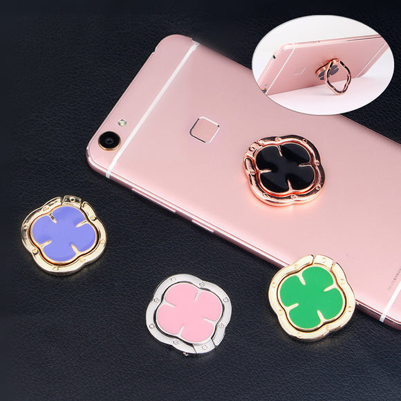 Universal Four Leaf Clover Finger Ring Holder Phone Stand Mount for iPhone Samsung Xiaomi Huawei