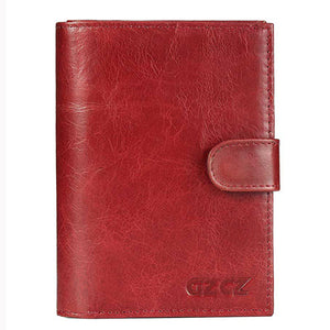 Women Cowhide Genuine Leather Wallet Passport Holder