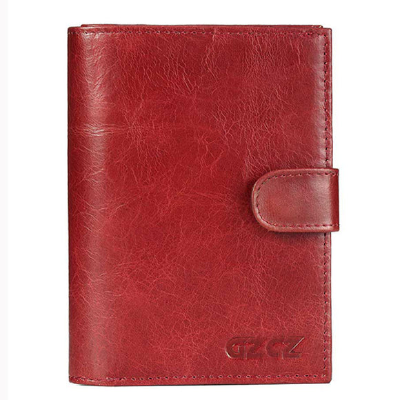 Women Cowhide Genuine Leather Wallet Passport Holder