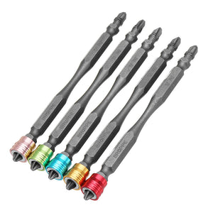 Broppe 5pcs 110mm PH2 Magnetic Screwdriver Bits Aluminum Ring 1/4 Inch Hex Shank Screwdriver