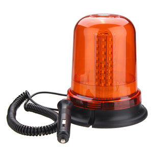 12V-24V Flashing Beacon Warning Signal Light 80 LED Magnetic Mount Rotating Amber