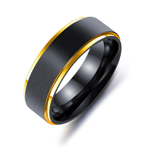 Trendy Black Titanium Steel Simple Style Colorful Plating Men Finger Ring Valentine's Day Gift