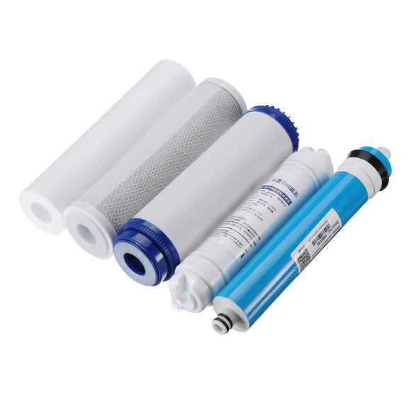 5Pcs Reverse RO Water Filters Replacement Set with Water Filter Cartridge 125 GPD Membrane