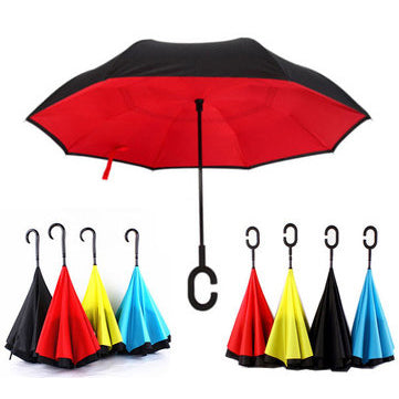 KCASA UB-1 Creative Reverse Double Layer Umbrella Folding Inverted Windproof Car Standing