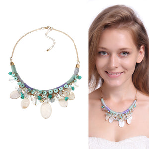 Bohemian Gold Trendy Party Shell Crystal Necklace Clothing Accessories for Women