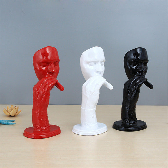 Retro Meditators Abstract Sculpture Man Creative Face Statue Home Desktop Decorations