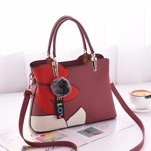 Women Faux Leather Crossbody Bag Patchwork Handbag Leisure Shoulder Bag