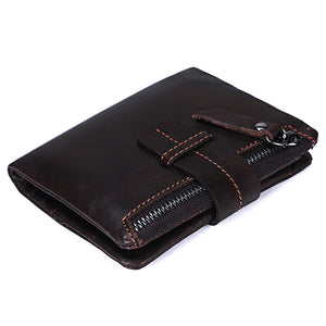 Genuine Leather Wallet 7 Card Slots Card Holder Cowhide Slim Coin Purse For Women Men