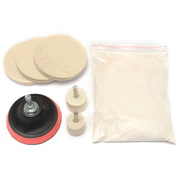 Glass Scratch Remover Polishing Kit Cerium Oxide Polishing Powder Wheel And Felt