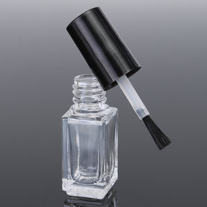 5/10/15ml Empty Nail Polish Bottle Portable Mini Thick Glass Transparent Empty Paint Refillable Bottles