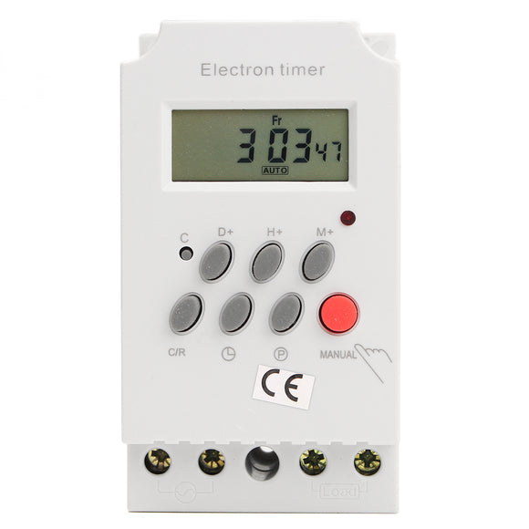 Digital Electronic Timer Switch AC 220V 25A Din Rail Programmable