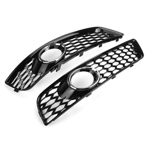 Front Fog Light Lamp Grille Grill Cover Honeycomb Chrome Silver For Audi A3 8P 2009-2013