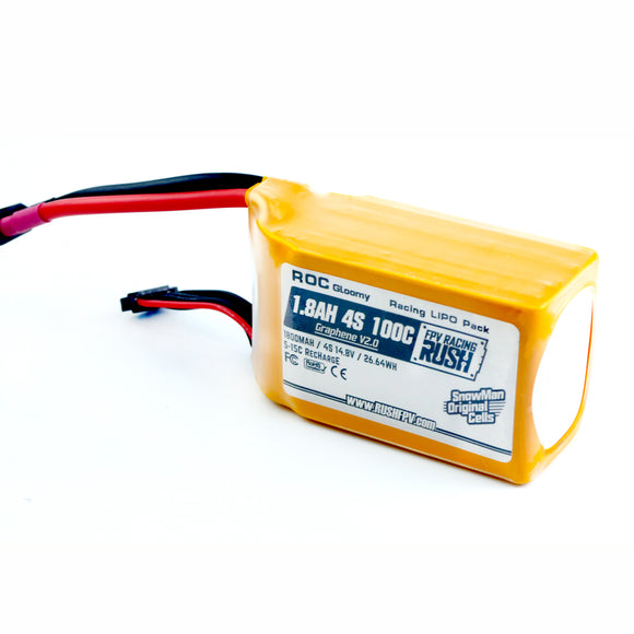 RUSH Graphene V2.0 1800mAh 4S 14.8V 100C 26.64WH Lipo Battery XT60 Plug for RC Drone FPV Racing