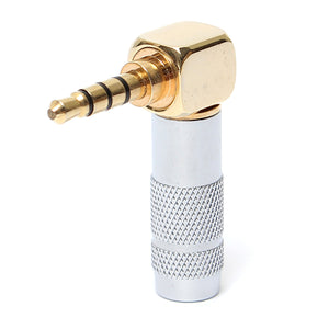 3.5mm Stereo 4 Pole Male Plug 90-Degree Audio Connector Solder Jack