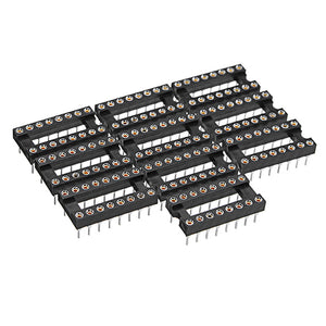 100pcs 16 Pins 2.54mm DIP Straight Plug Double Row Circular Hole IC Socket Connector Adapter