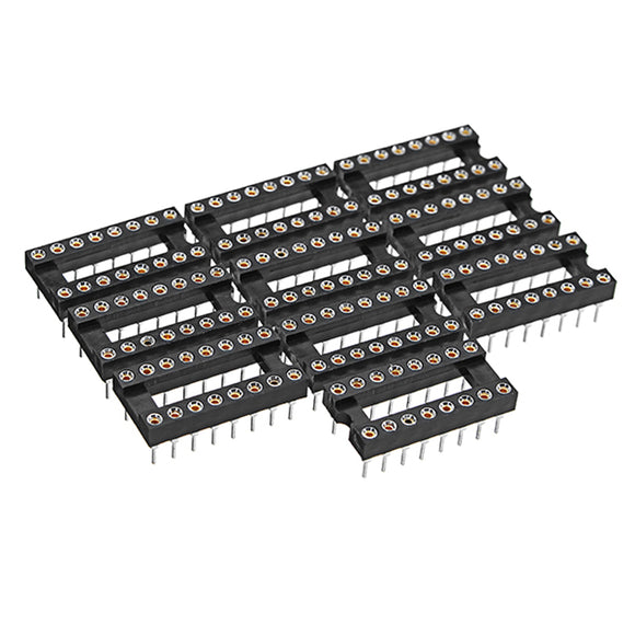 100pcs 16 Pins 2.54mm DIP Straight Plug Double Row Circular Hole IC Socket Connector Adapter