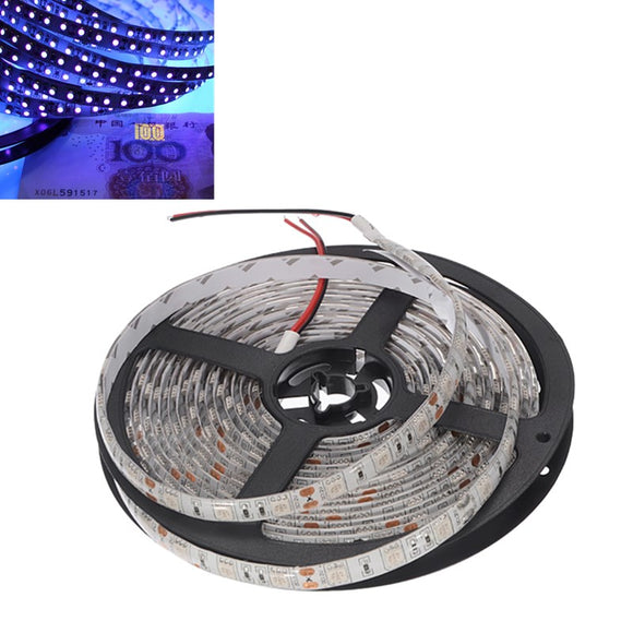 5M SMD 5050 UV Ultraviolet Waterproof Purple 300 LED Flexible Tape Strip Light Money Detection DC12V