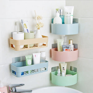 Honana BX-825 Bathroom Wall Corner Shelf Magical Sticky Rack Storage Holder Box Stand Rack