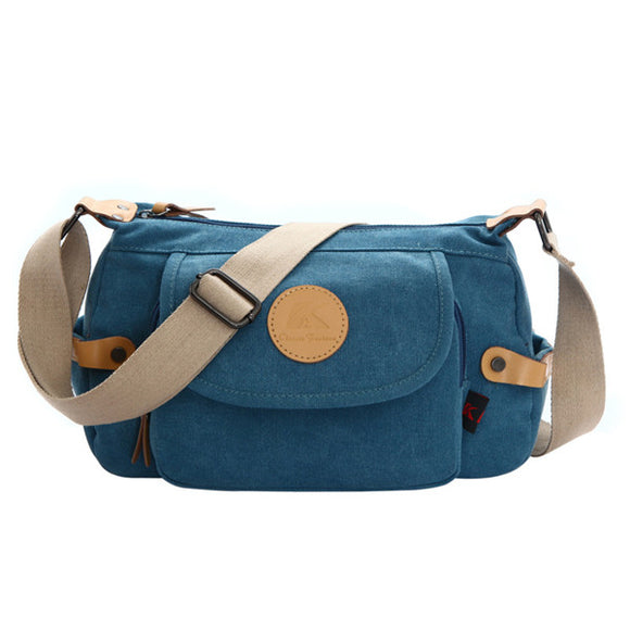 Women Men Retro Canvas Shoulder Bags Casual Hasp Crossbody Bags Messenger Bags