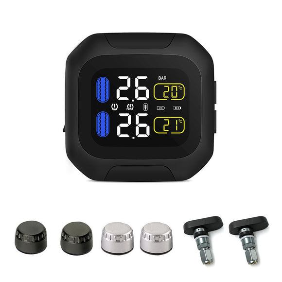 CAREUD M3 TPMS Waterproof Tire Pressure Monitor System LCD Display Motorcycle Real Time Wireless