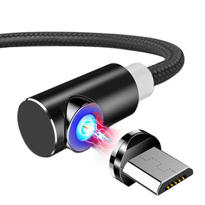 TOPK 2.4A Micro USB 360 Degree Elbow Magnetic LED Indicator Fast Charging Data Cable For HUAWEI OPPO VIVO XIAOMI