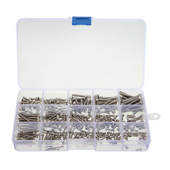 Suleve MXSS2 M2/M2.5/M3 Stainless Hex Socket Cap Head Screws Allen bolt Nut Assortment Kit 300pcs