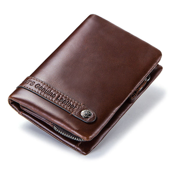 Men Genuine Leather New Style Vintage Multi-Card Slots Wallet