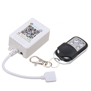 DC5-24V 6A bluetooth Music APP RGB LED Strip Light Controller + Mini 4Keys RF Remote Control