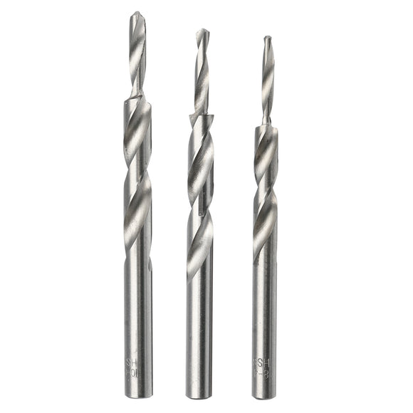 Drillpro 3pcs 4-8/5-9/6-10mm Twist Step Drill Bit For Woodworking Manual Pocket Hole Drill