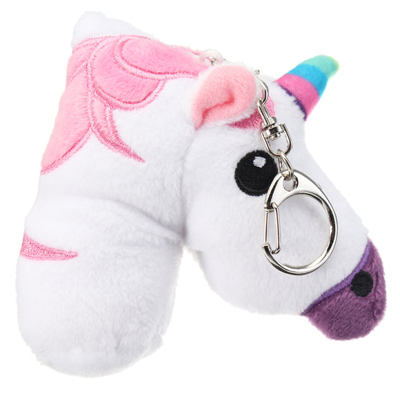 Rainbow Horse Plush Key Buckle Pendant Ornaments Key Ring