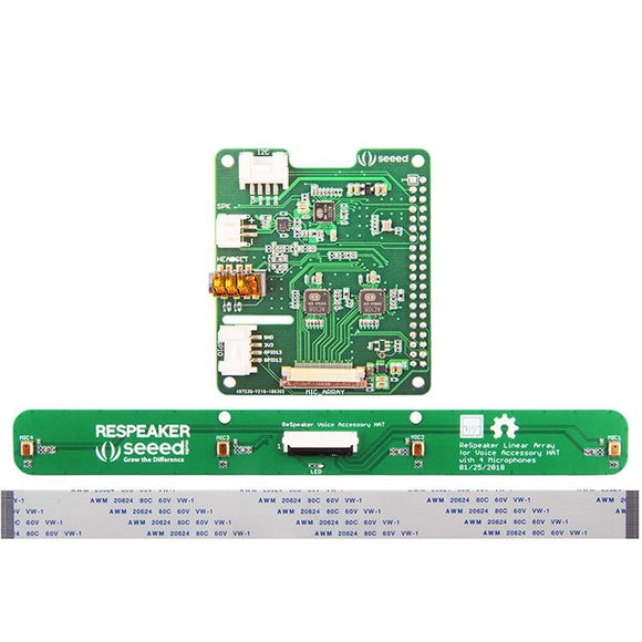 Respeaker 4 Mic Array Expansion Board AC108 ADC AC101 DAC 8 Channel GPIO for Raspberry Pi