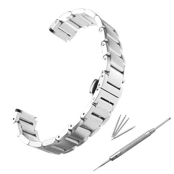20/24mm 304 Stainless Steel Bracelet Watch Band Strap Double Clasp Solid Link