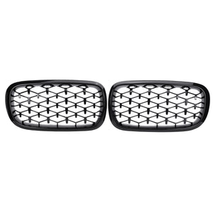 1Pair Black Front Kidney Grill Grille For BMW X5 F15 X6 F16 2014-2017 Glossy Black