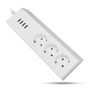 100-240V Smart WIFI Socket Power Switch 3 EU Plug 4 USB Ports APP Remote Control Support Alexa/Echo/Google Home