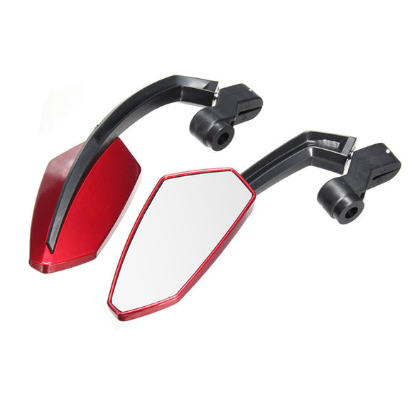 2PCS Red Motorcycle Mirrors Universal 8mm 10mm Rearview Side Mirror For Yamaha/Kawasaki