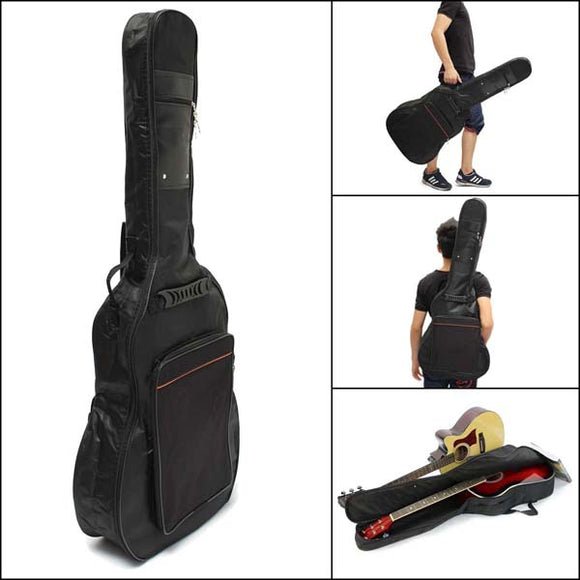 41 Thick Padded Guitar Bag Carry Case Double Shoulder Straps Black