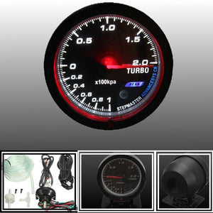 Universal 12V 60mm Black Car Auto Turbo Boost Gauge Meter With Mount Bracket