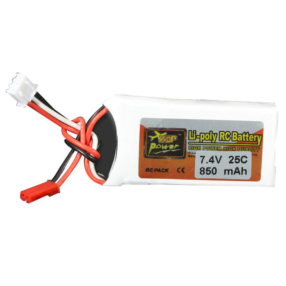 ZOP Power 7.4V 850MAH 2S 25C Lipo Battery JST Plug