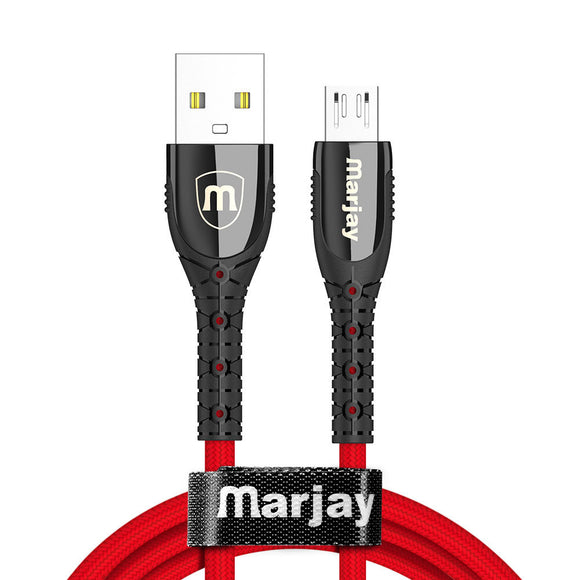 Marjay 3A Micro USB Type C Fast Charging Lace Zinc Alloy Weaving Mobile Phone Data Cable For HUAWEI P30 Oneplus 7 XIAOMI MI9 S10 S10+