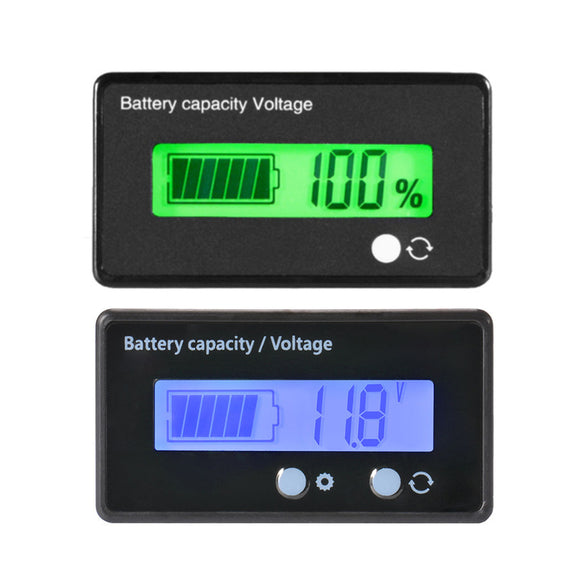 12V 24V 36V 48V 6V-63V LCD Voltmeter Lead-Acid Battery Capacity Indicator