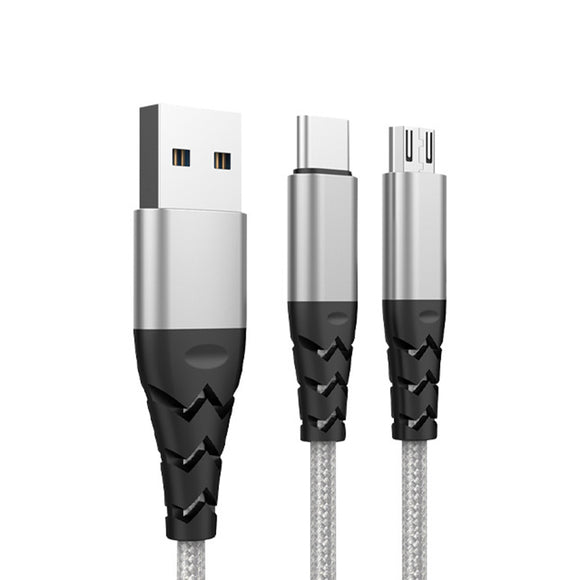 Bakeey 2.4A Type C Micro USB Nylon Braided Fast Charging Data Cable For Xiaomi Mi8 Mi9 HUAWEI P30 Pocophone S9 S10 S10+