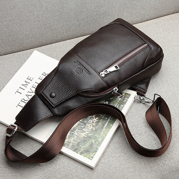 Men Genuine Leather Modern Fashion Crossbody Bag Shoulder Bag