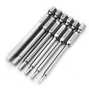 Broppe 6pcs 75mm H2-H6 Magnetic Hexagon Head Screwdriver Bits 1/4 Inch Hex Shank