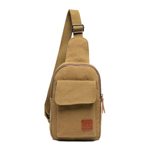 Men's Canvas Leisure Shoulder Bag Vintage Style Crossbody Chest Pack